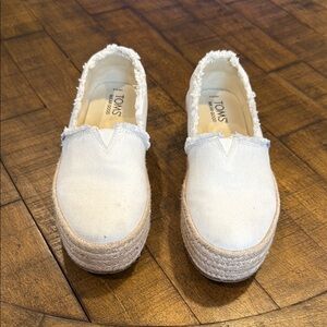 TOMS Cream Espadrille Slip-Ons